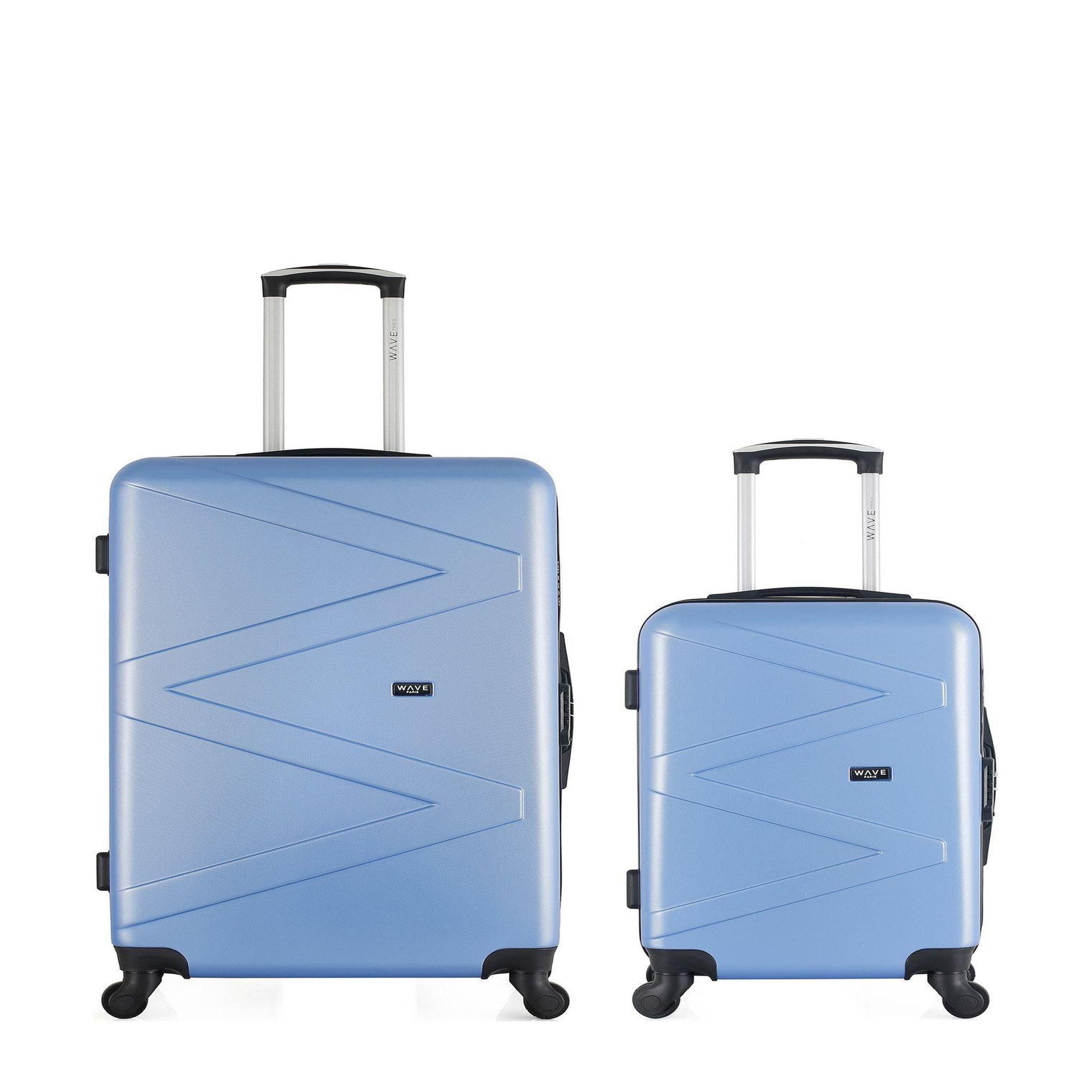 WAVE PARIS WAVE PARIS - Lot de 2 - Valises Grand Format et Cabine AMAZONE. Coloris disponibles : Violet, Gris, Rouge, Bleu, Rose