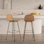 Voir la diapositive 2 : Rendez vous déco Lot de 2 chaises de bar mi-hauteur 63 cm en résine tressée marron - Jigani