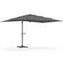 Voir la diapositive 1 : ID MARKET Parasol déporté inclinable rotatif 360 CALVI multi toile grand vent gris 3x4 M avec housse
