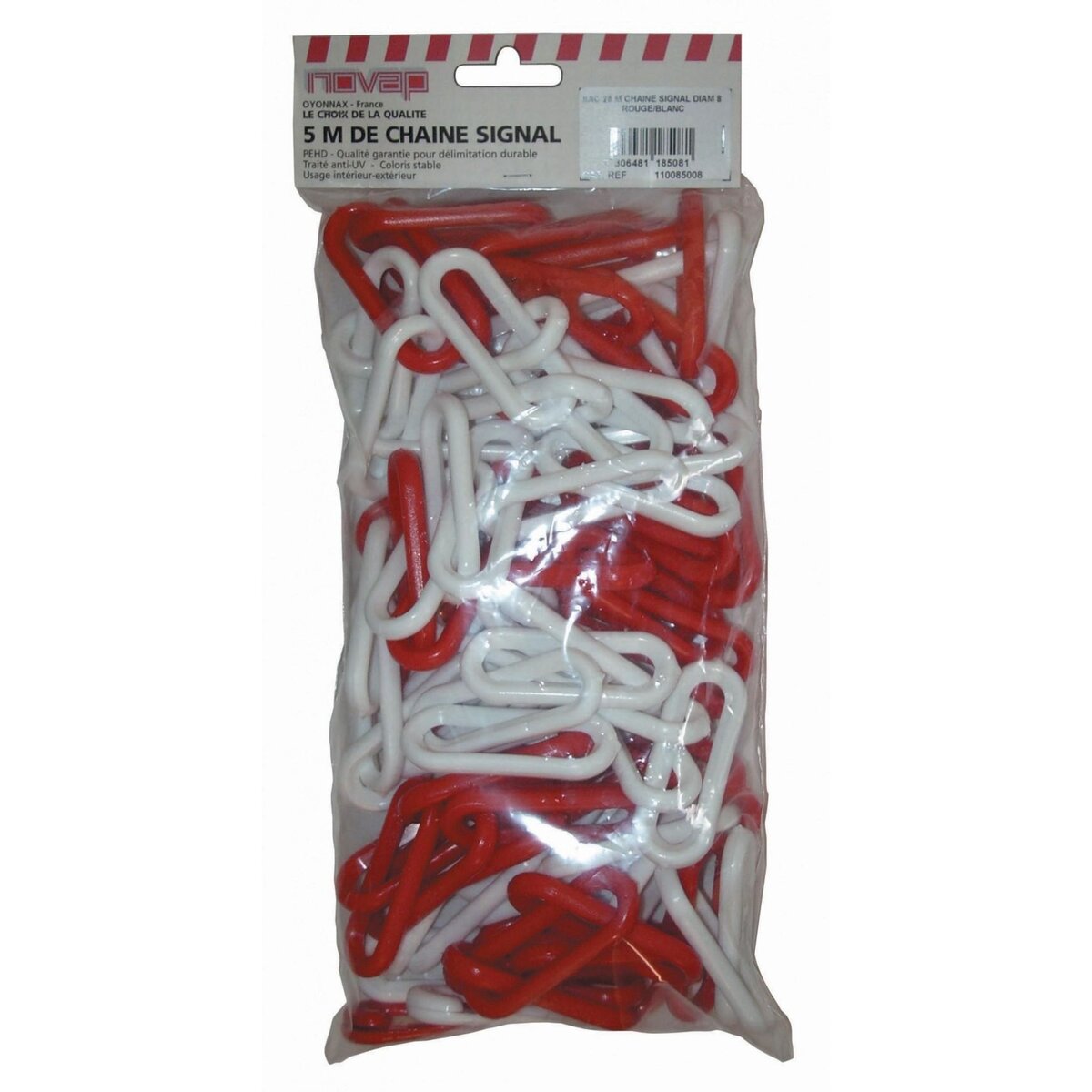 NOVAP Chaîne de signalisation prédécoupée 5 m en polyéthylène