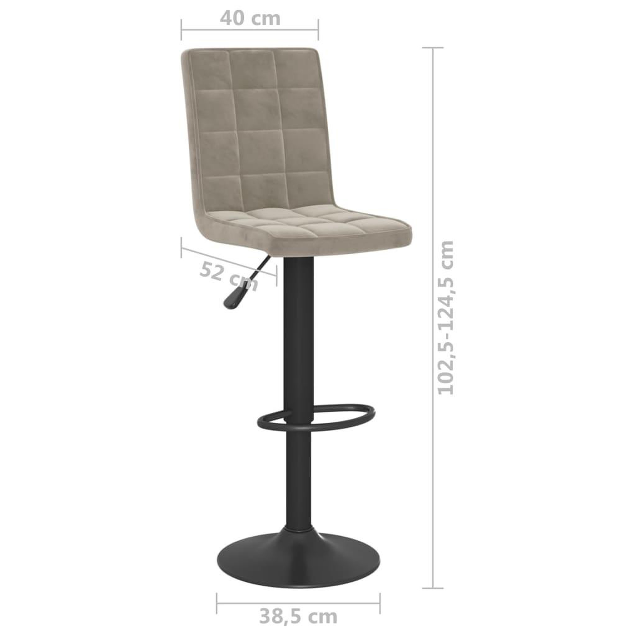Voir la diapositive 6 : VIDAXL Tabouret de bar Gris clair Velours