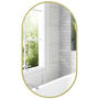 Voir la diapositive 1 : HOMCOM Miroir mural ovale dim. 40L x 70H cm, cadre alu. doré