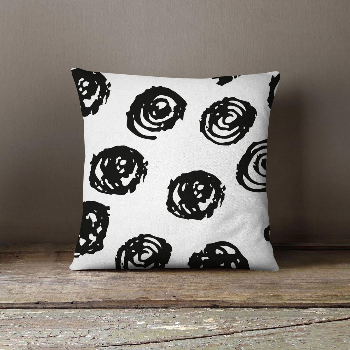 HOME MANIA Housse de coussin design flick Black and White