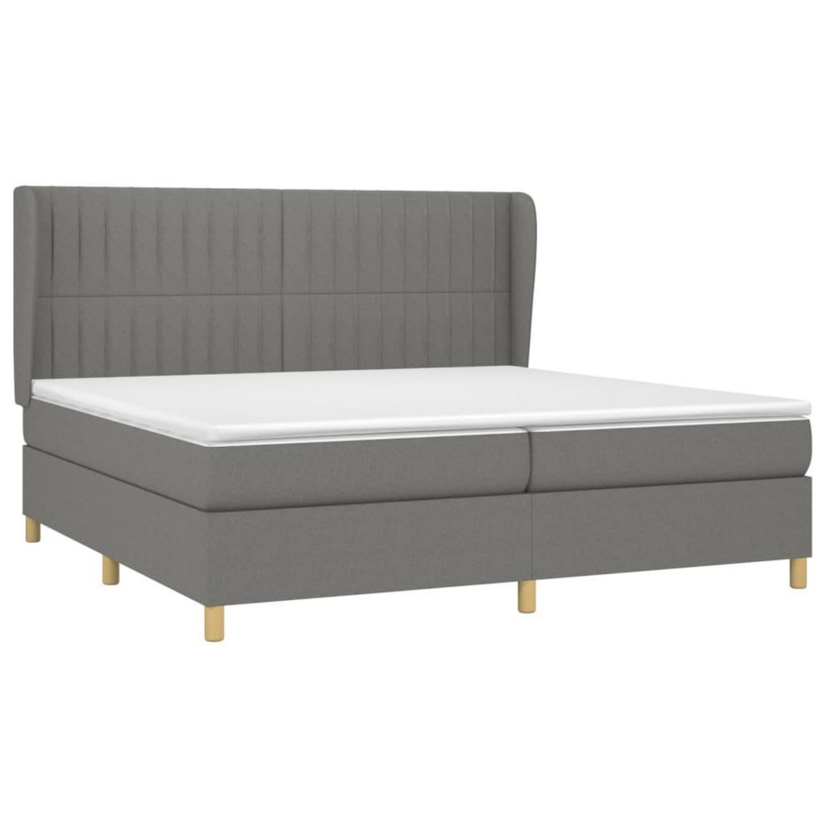 VIDAXL Sommier a lattes de lit avec matelas Gris fonce 200x200cm Tissu