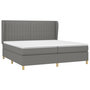 Voir la diapositive 3 : VIDAXL Sommier a lattes de lit avec matelas Gris fonce 200x200cm Tissu