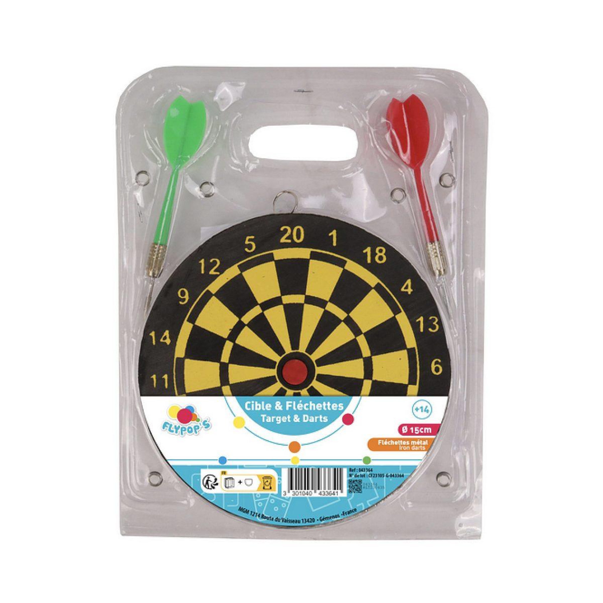 FLYPOP'S Cible et fléchettes 15 cm - mgm