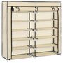 Voir la diapositive 3 : VIDAXL Armoire a chaussures avec housse Creme 115x28x110 cm Tissu