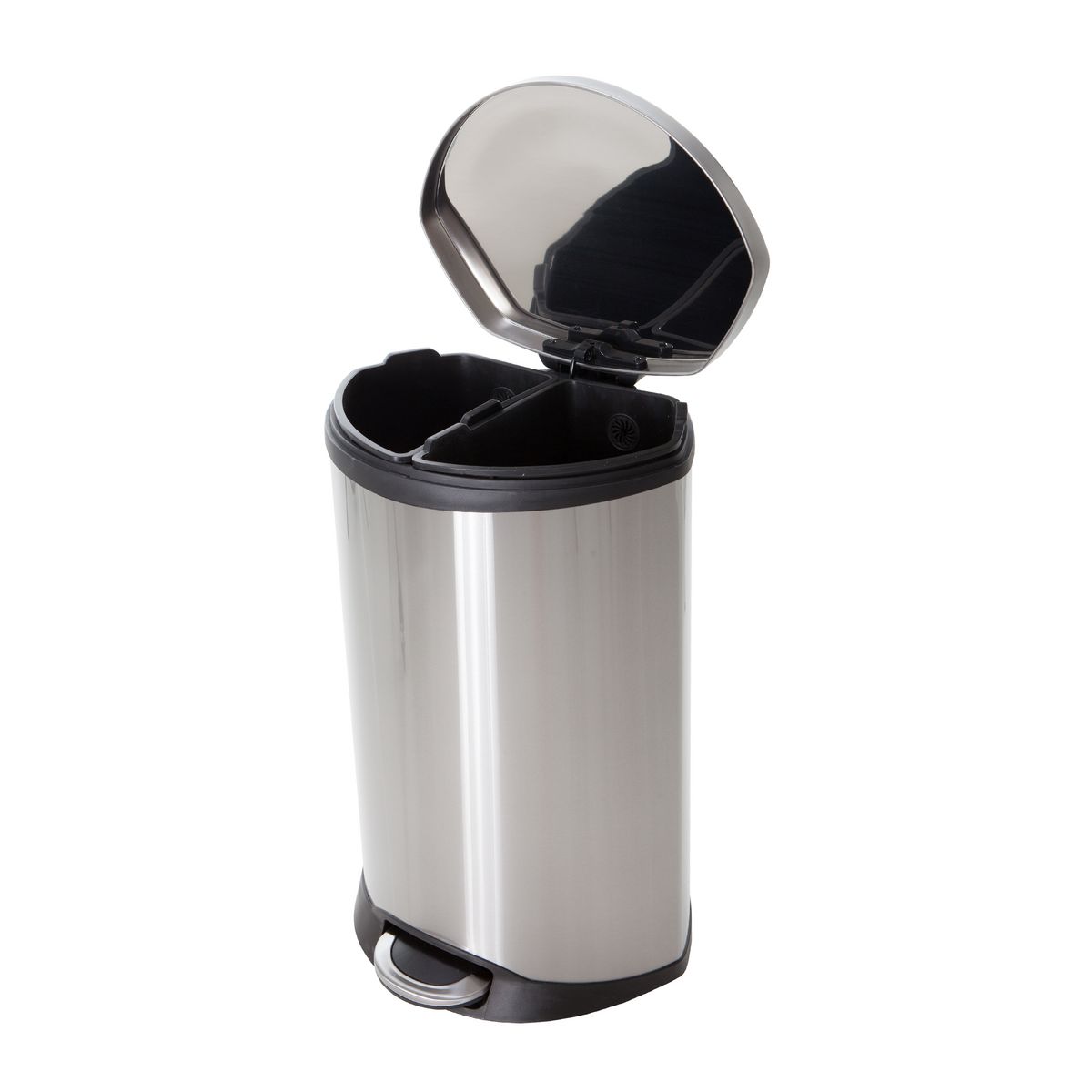 HAILO Poubelle de tri à pédale 2x22L Shell Inox