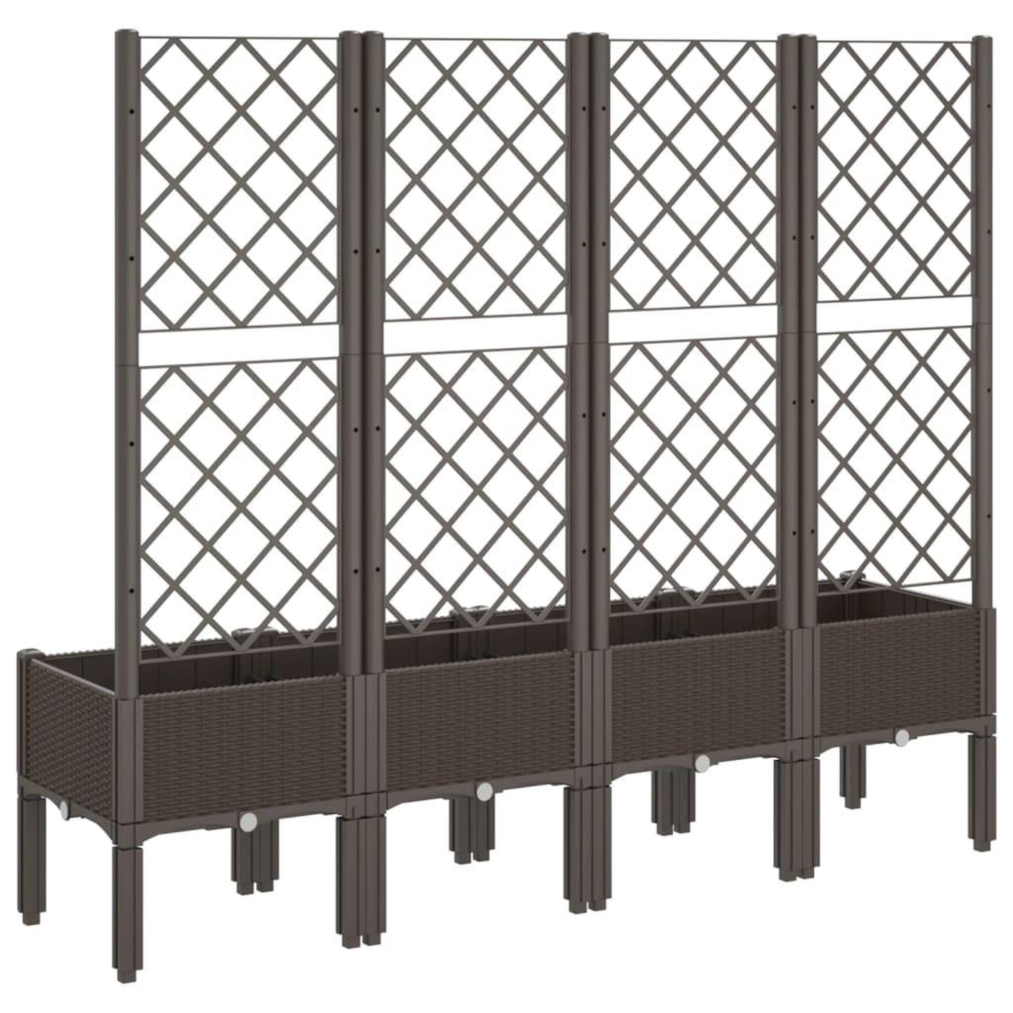 Voir la diapositive 5 : VIDAXL Jardiniere avec treillis marron 160x40x142 cm PP