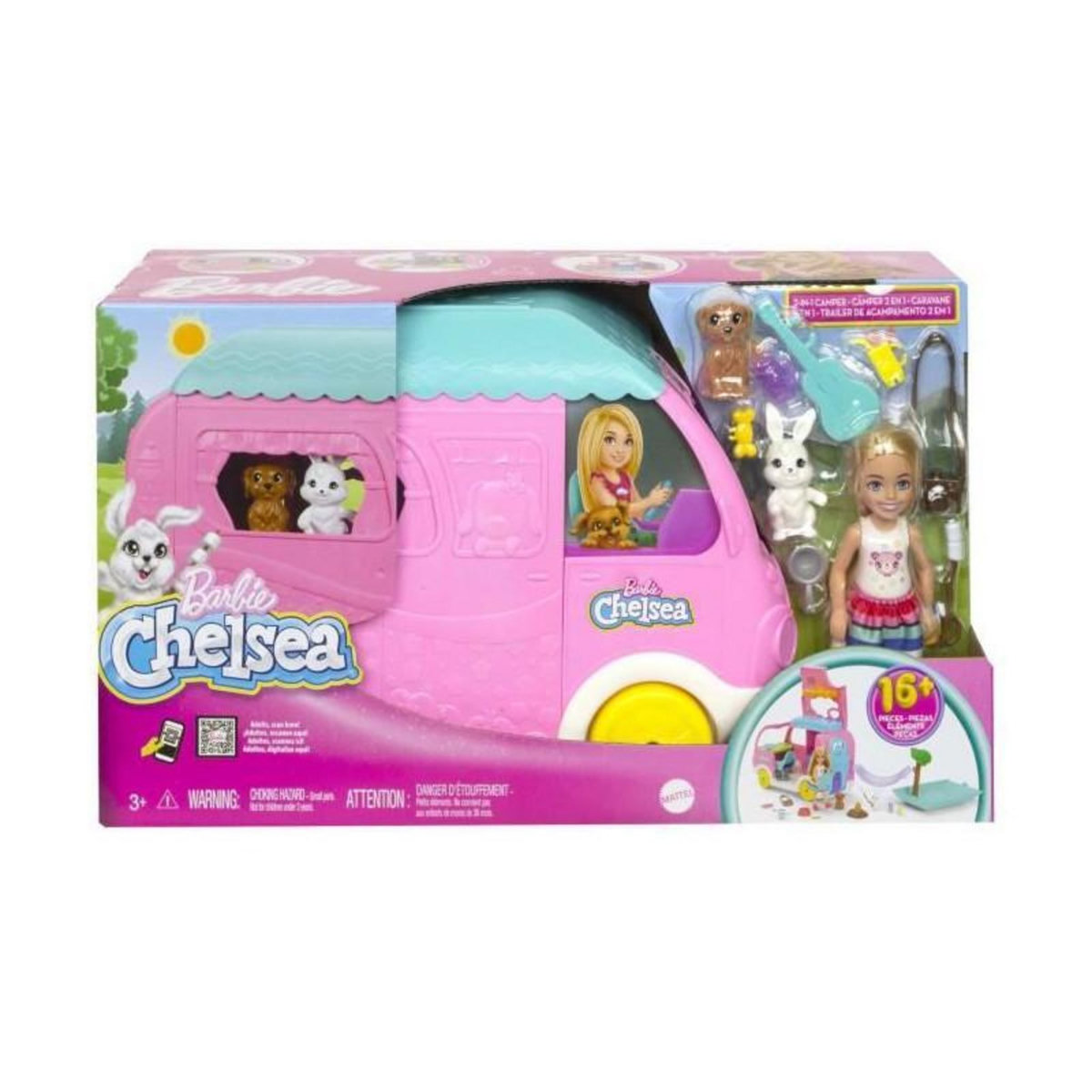 BARBIE Barbie - Coffret Barbie Camping-Car de Chelsea - Poupée Mannequin - 3 ans et +
