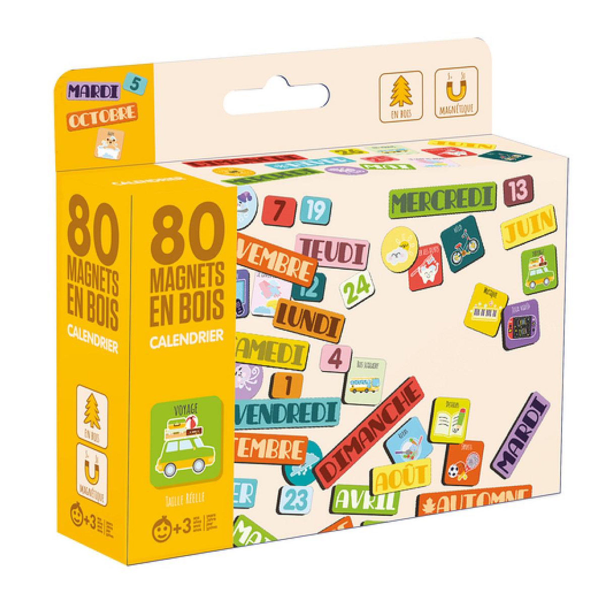 Voir la diapositive 2 : JeuJura Calendrier en bois - magnetique