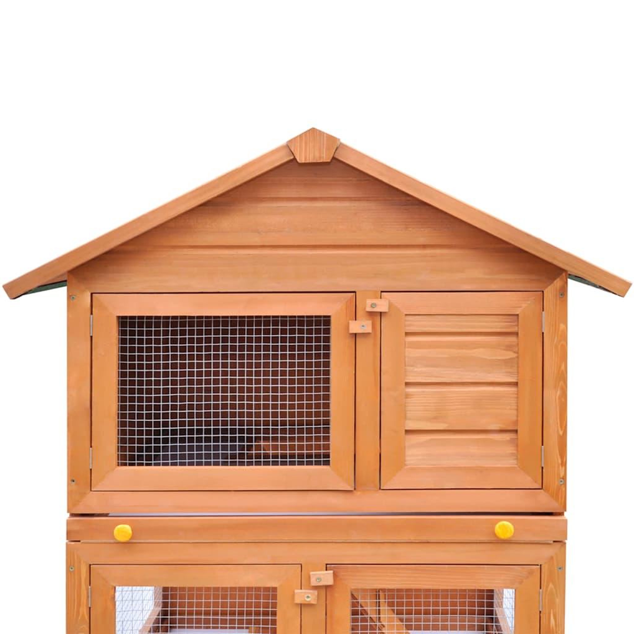 Voir la diapositive 4 : VIDAXL Clapier d'exterieur enclos pour petits animaux 3 niveaux bois