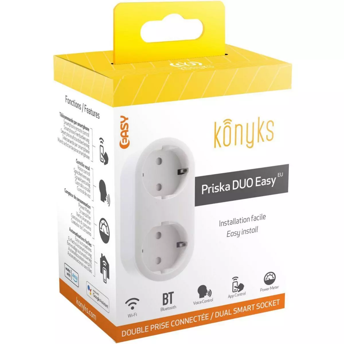 KONYKS Prise connectée Priska Duo easy Wi-Fi + BT