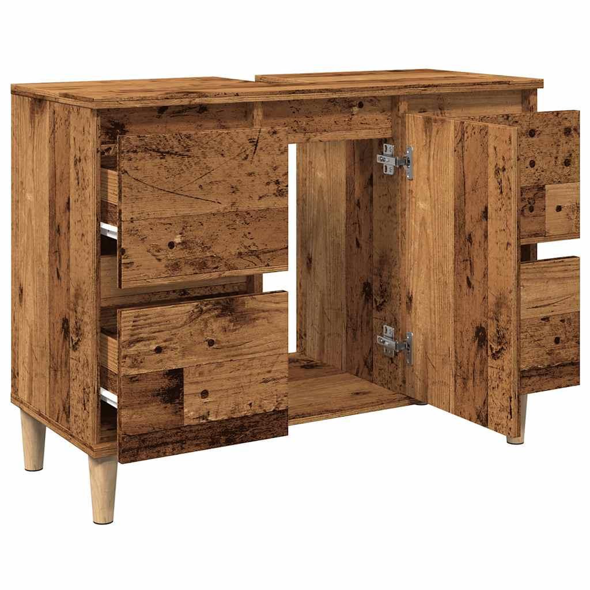 Voir la diapositive 5 : VIDAXL Armoire d'evier vieux bois 80x33x60 cm bois d'ingenierie