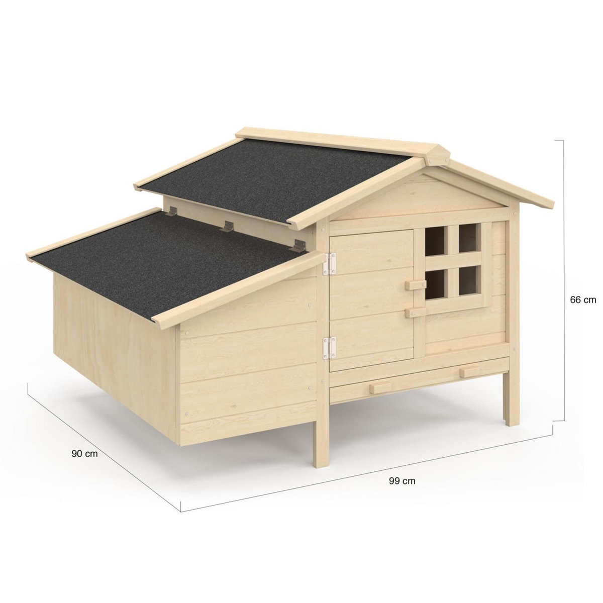 ID MARKET Poulailler sur pilotis XXL avec pondoir en bois, capacité jusqu'à 5 poules