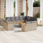 Voir la diapositive 1 : VIDAXL Salon de jardin avec coussins 13 pcs beige resine tressee