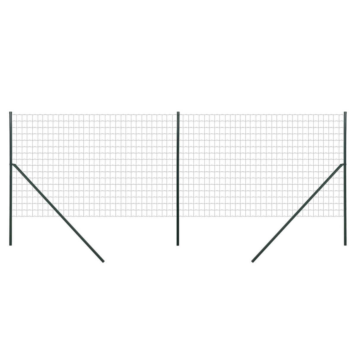 OUTSUNNY Grillage rouleau soudé - maille 7,3L x 6,3l cm - hauteur 2 m - longueur 10 m - poteaux, jambes de force inclus - acier revêtement PVC vert