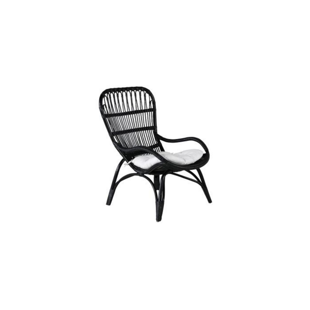 Paris Prix Fauteuil de Jardin en Rotin  Ella  131cm Noir