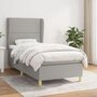 Voir la diapositive 1 : VIDAXL Sommier a lattes de lit avec matelas Gris clair 80x200 cm Tissu