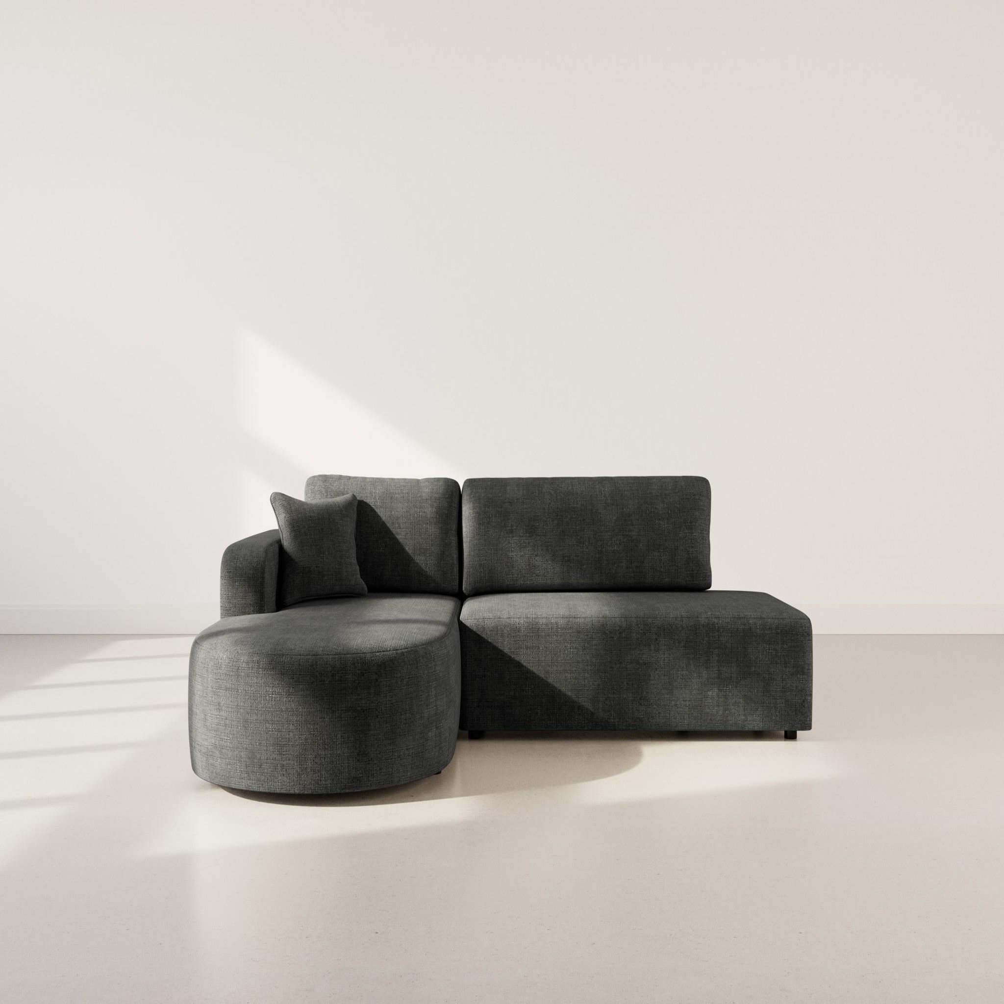 Voir la diapositive 5 : BEST MOBILIER Miro - canapé d'angle gauche 4 places convertible avec coffre en velours texturé