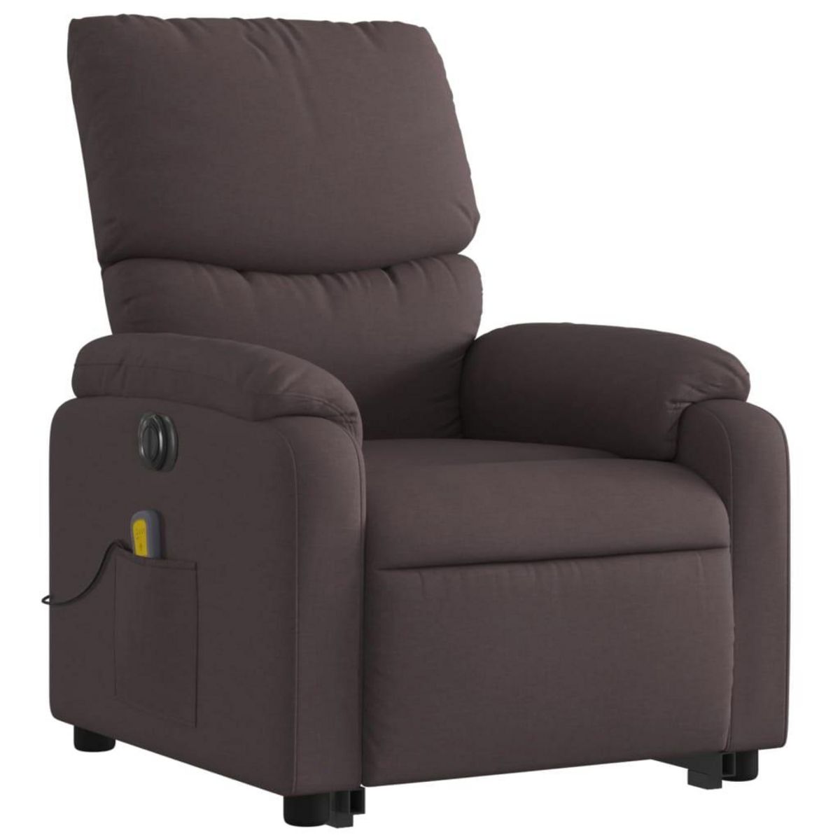 VIDAXL Fauteuil inclinable de massage electrique Marron fonce Tissu