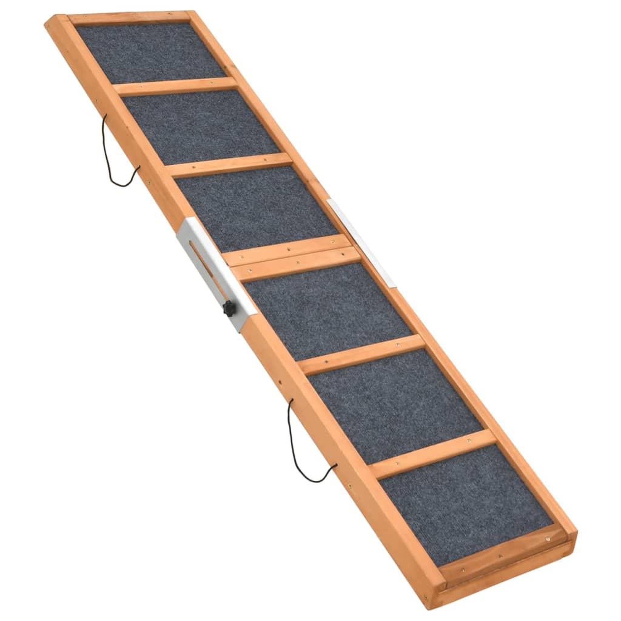 Voir la diapositive 4 : VIDAXL Rampe pour chiens gris 120x30 cm bois de sapin solide