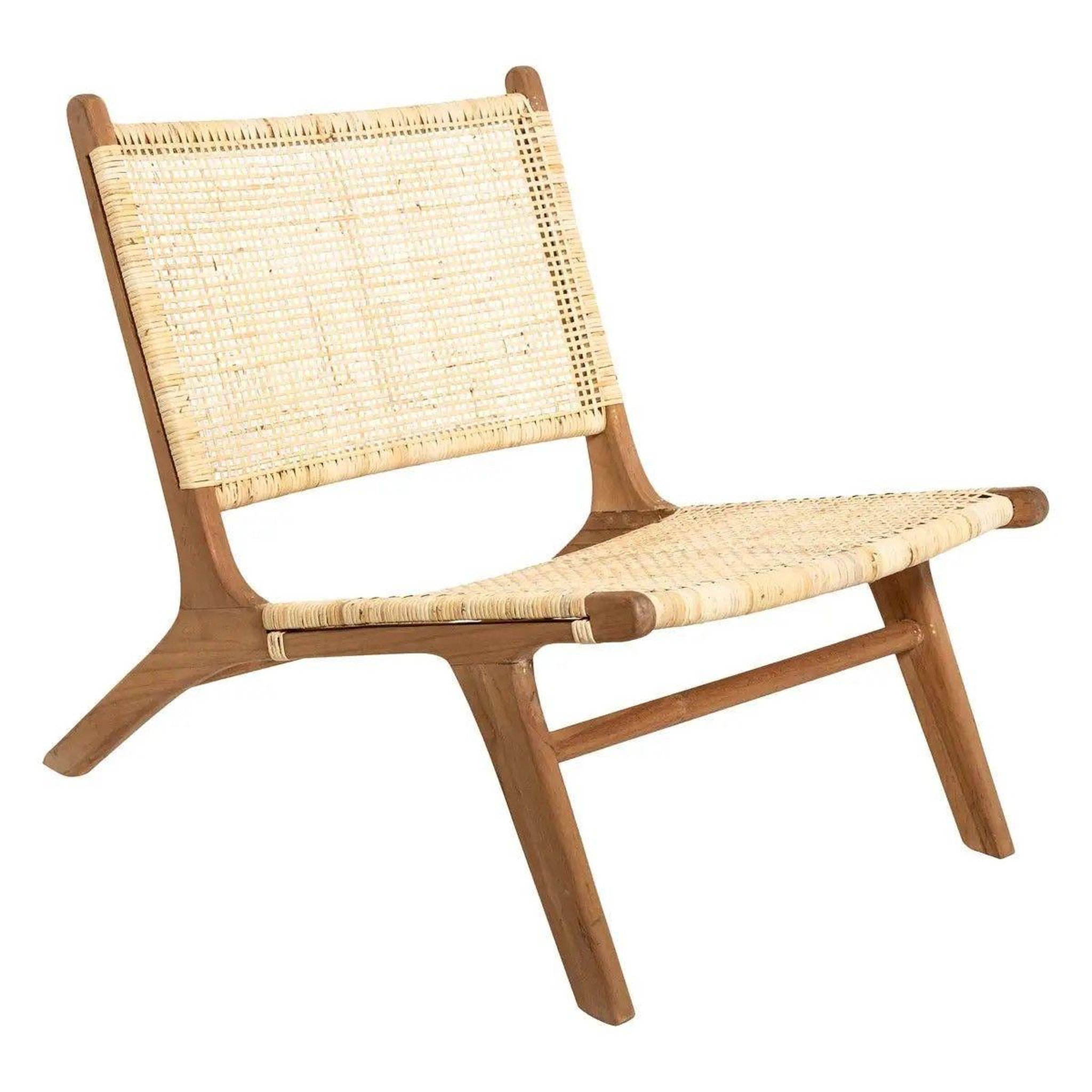 Voir la diapositive 1 : ATMOSPHERA Fauteuil en teck & rotin  timor  80cm naturel