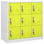 Voir la diapositive 1 : VIDAXL Armoire a casiers Gris clair et vert 90x45x92,5 cm Acier