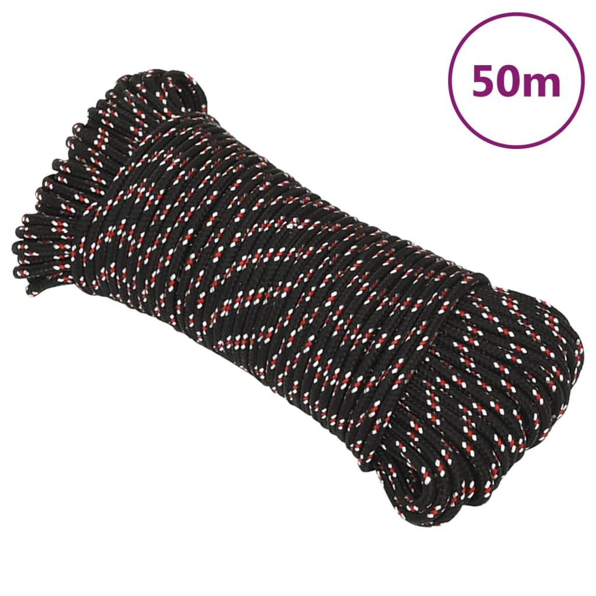 Voir la diapositive 1 : VIDAXL Corde de bateau Noir 3 mm 50 m Polypropylene