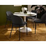 LISA DESIGN Imelda - lot de 4 chaises - en tissu - gris anthracite. Coloris disponibles : Gris