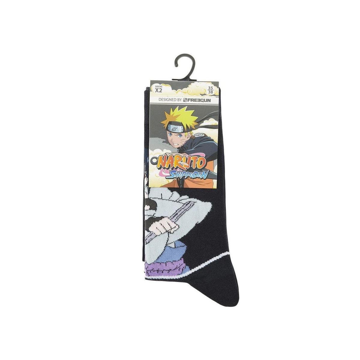 FREEGUN Lot de 4 paires de chaussettes Naruto Shippuden Garçon