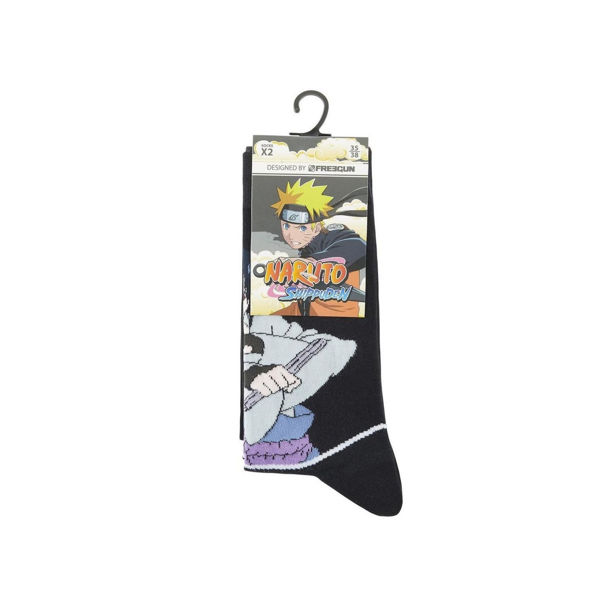 FREEGUN Lot de 4 paires de chaussettes Naruto Shippuden Garçon