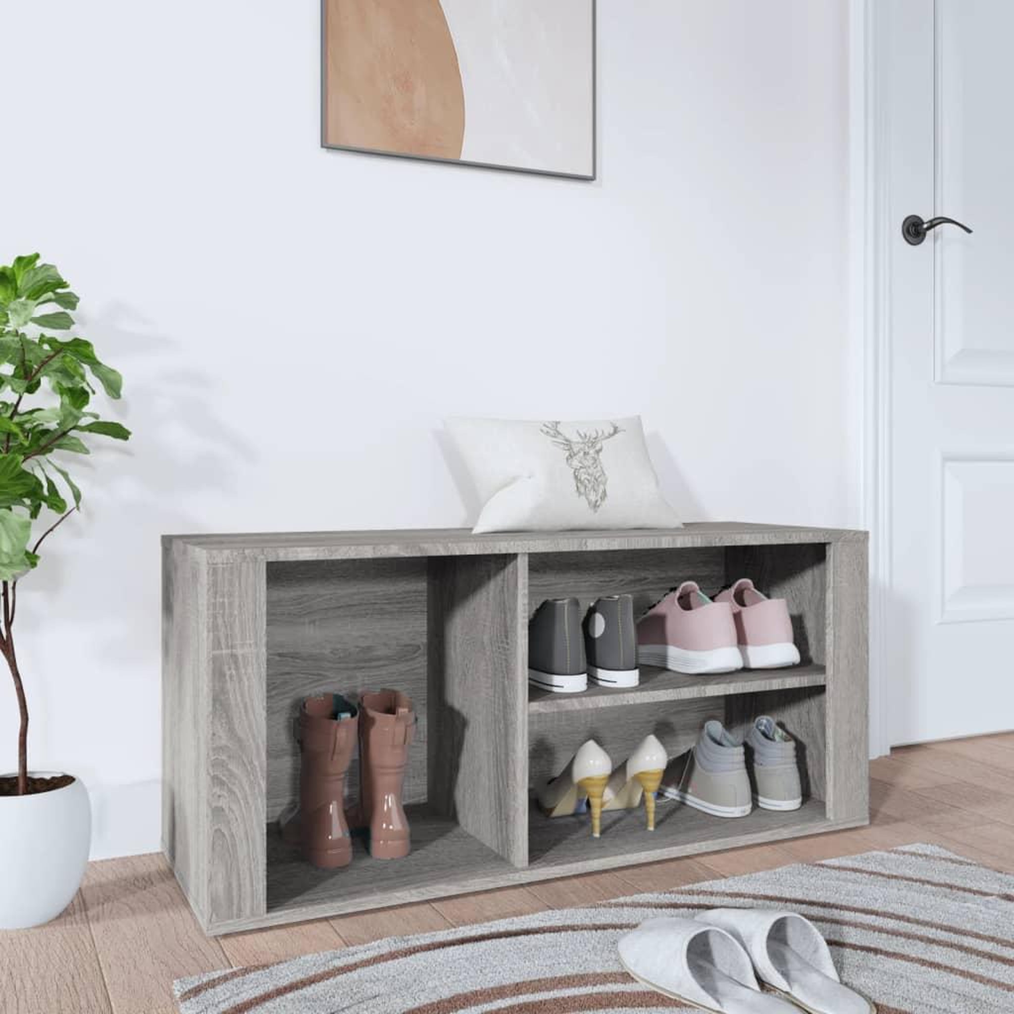 Voir la diapositive 1 : VIDAXL Armoire a chaussures Sonoma gris 100x35x45 cm Bois d'ingenierie