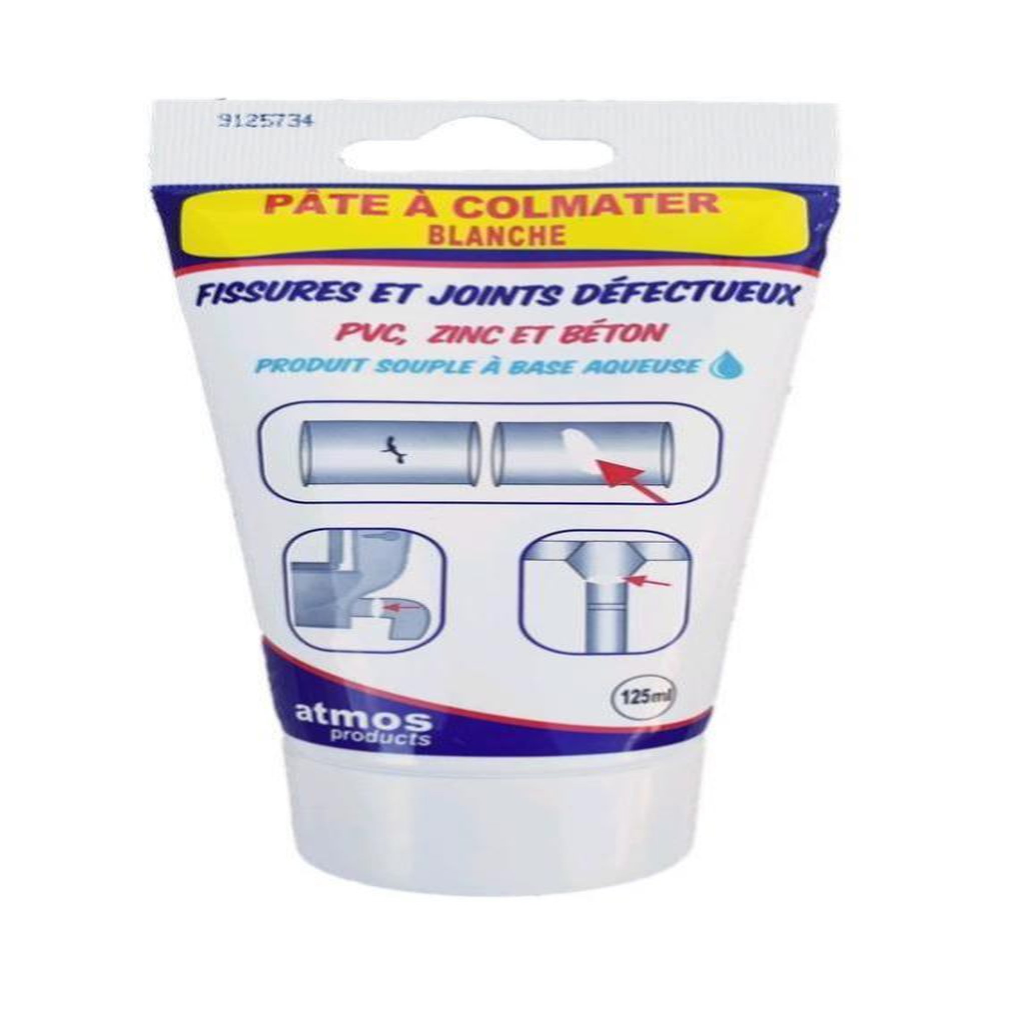 CENTRALE BRICO Pâte d'étanchéité 125 ml grise ATMOS
