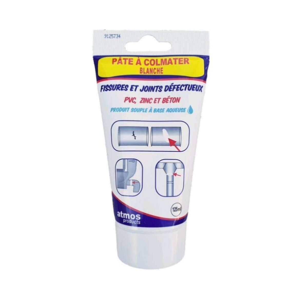 CENTRALE BRICO Pâte d'étanchéité 125 ml grise ATMOS