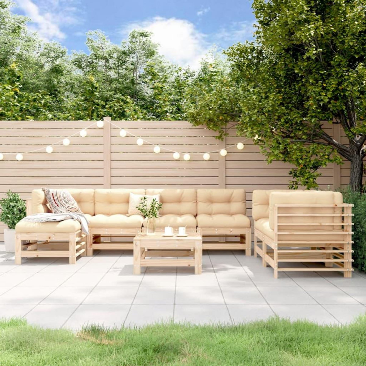 VIDAXL Salon de jardin 8 pcs Bois de pin massif