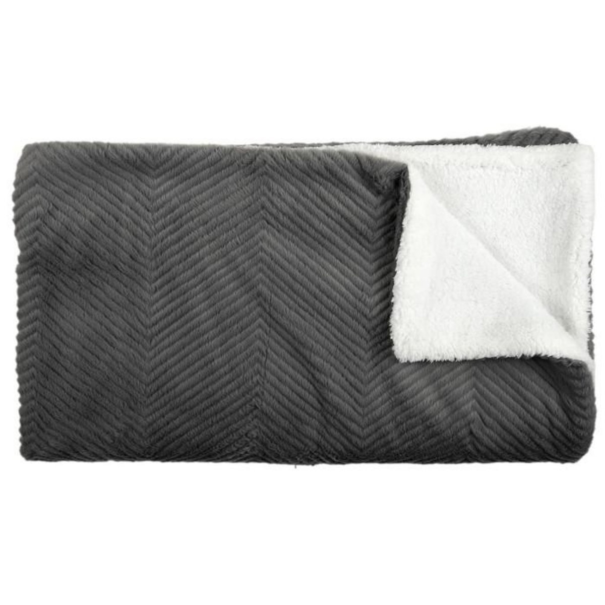 Paris Prix Plaid Velours Imitation Fourrure  Sherpa  140x200cm Gris