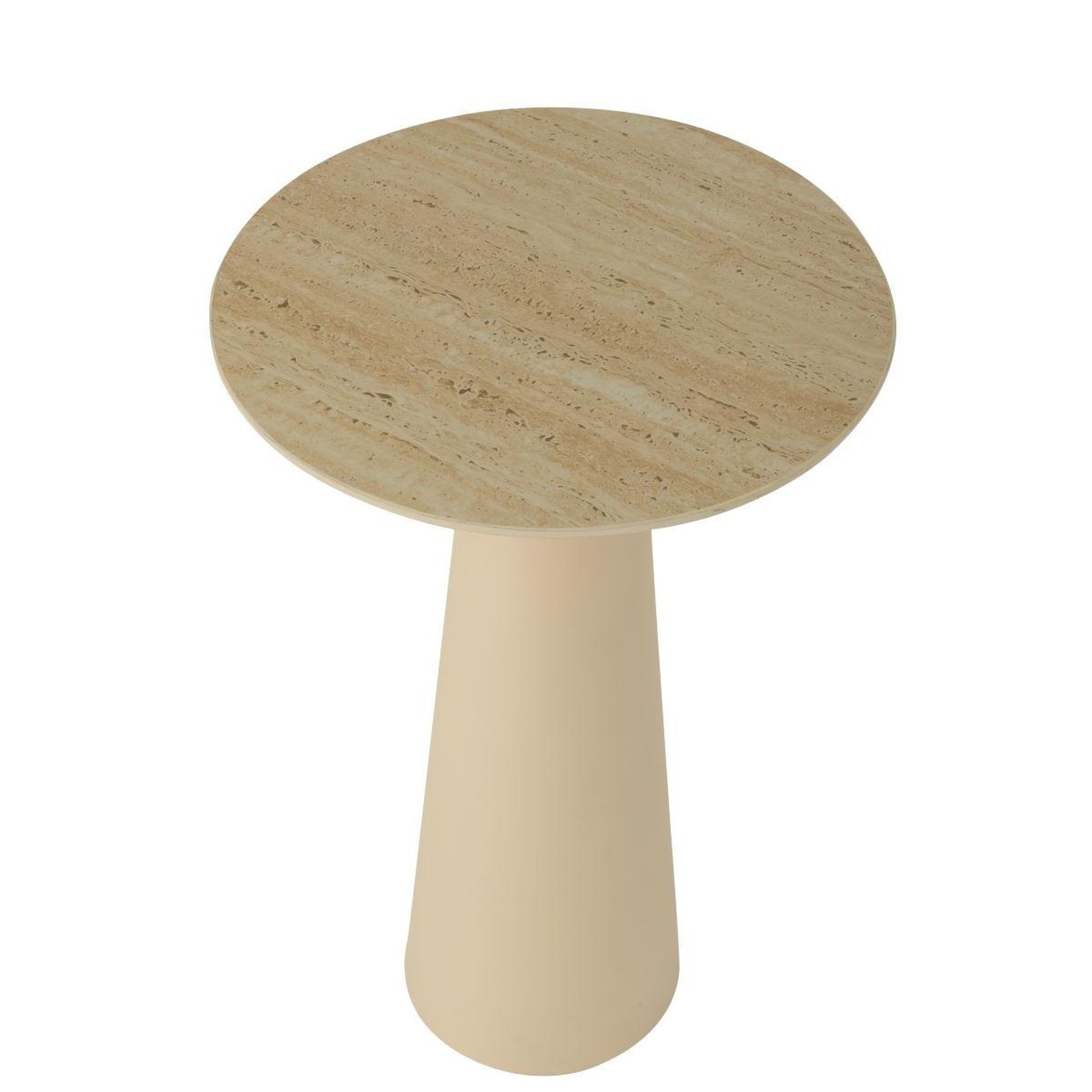 Voir la diapositive 2 : J-LINE Table d'appoint en métal  cône  63cm beige