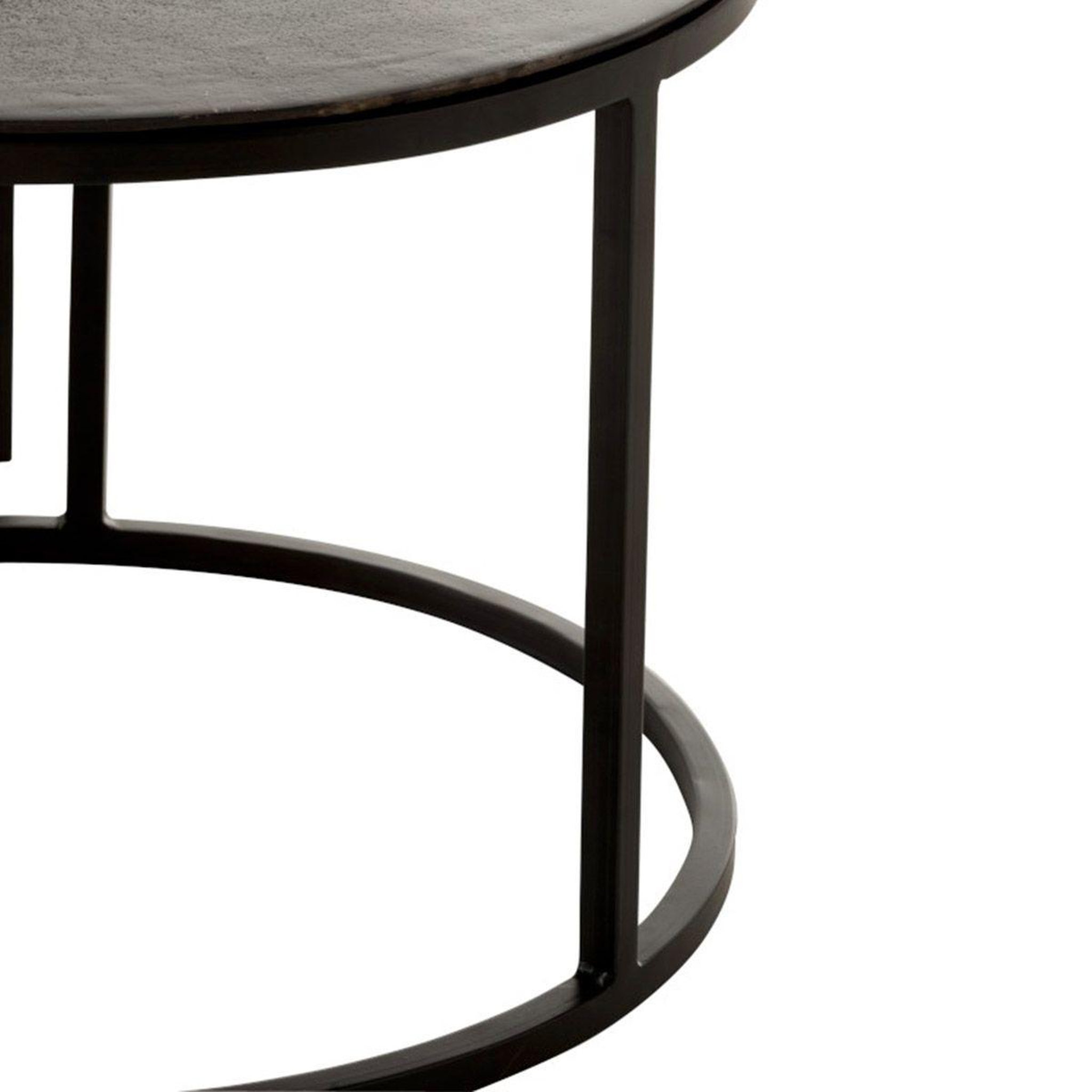 Voir la diapositive 3 : J-LINE Lot de 3 tables gigognes  oxidize  80cm noir