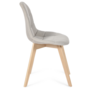 Voir la diapositive 3 : ID MARKET Lot de 4 chaises scandinaves GABY beige en tissu pour salle à manger