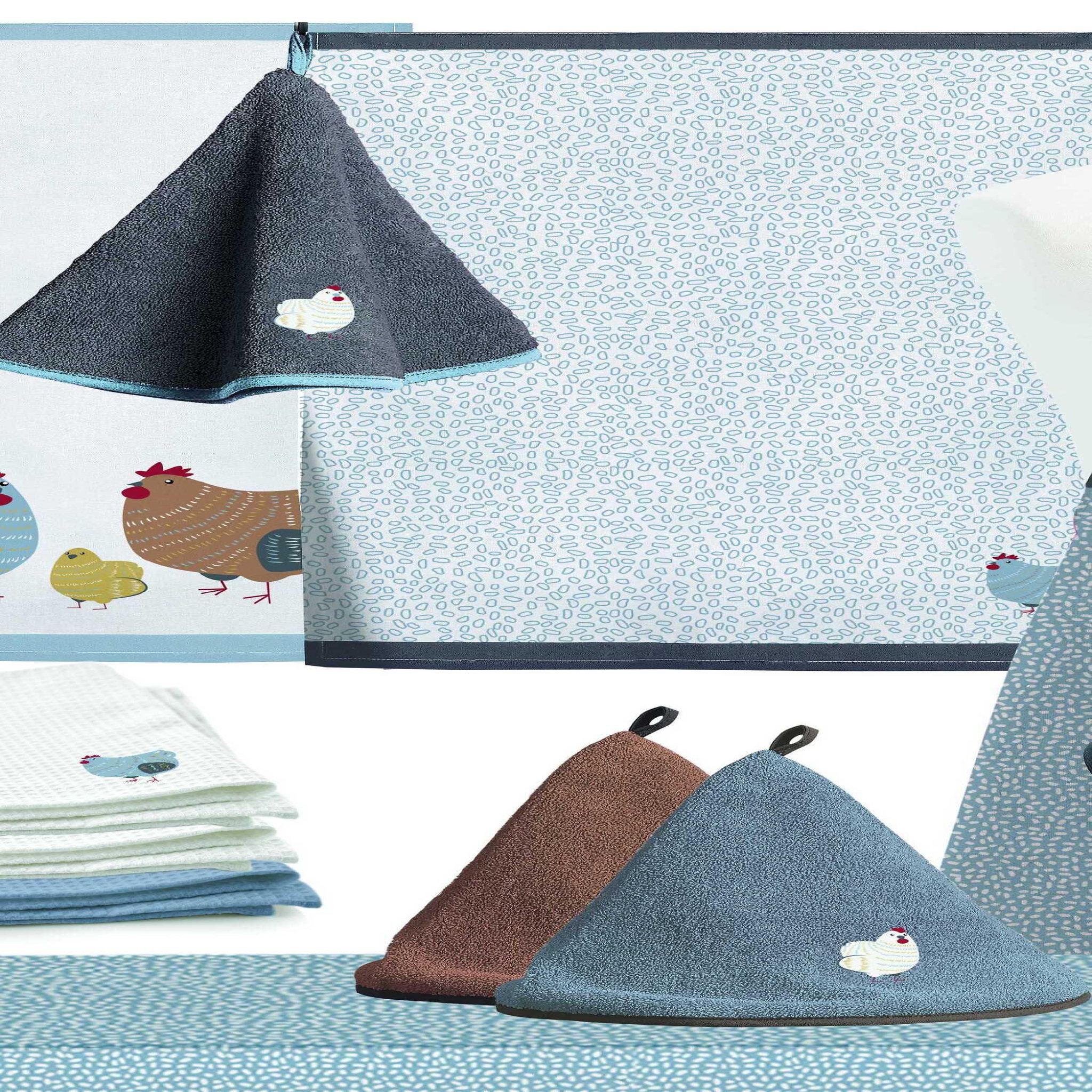 Les Ateliers du Linge Coussin décoratif imprimé en coton avec pompons