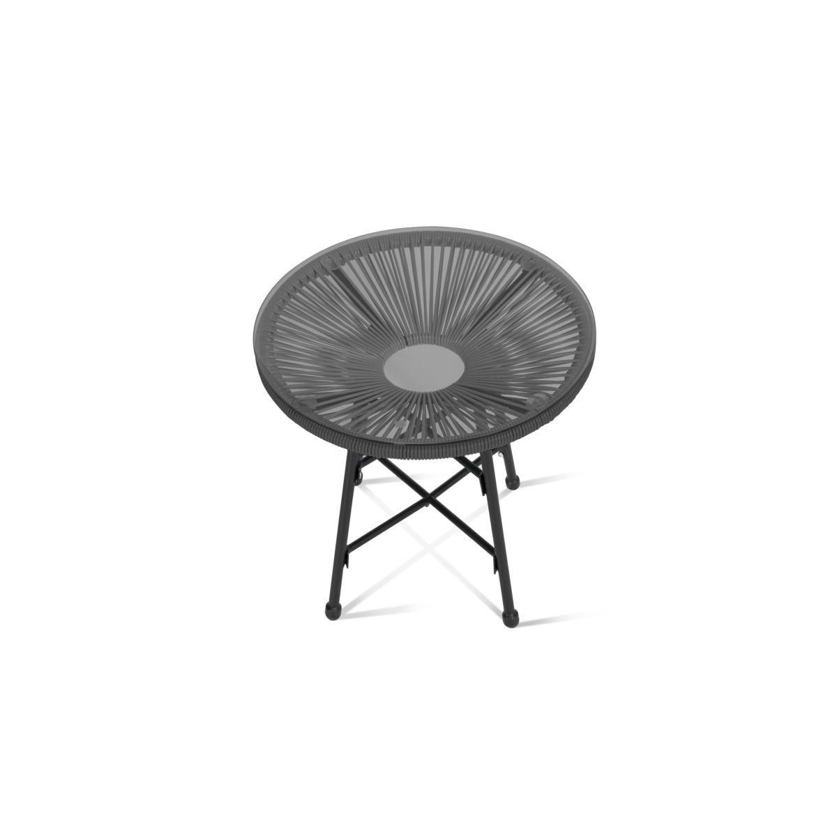 Inkazen Salon bas de jardin en résine gris 2 places IBIZA