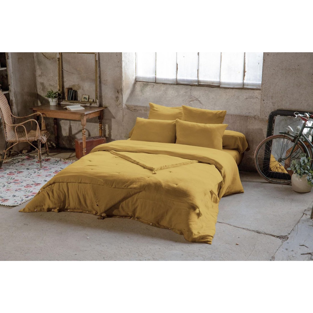 Home collection Drap housse 100% gaze de coton