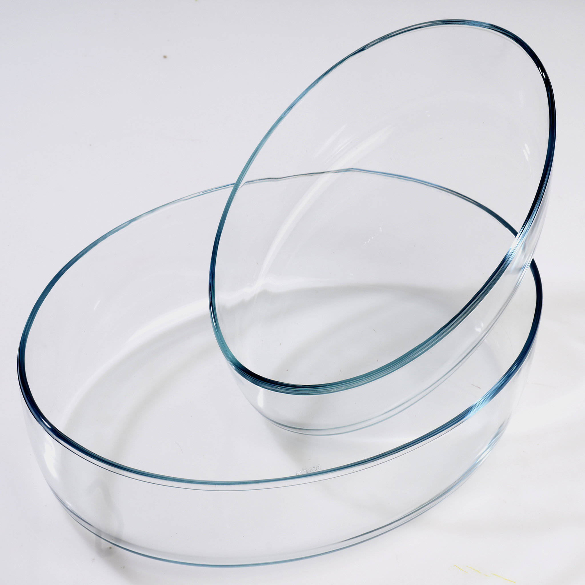 Voir la diapositive 2 : Lot de 2 Plats à four ovales en verre borosilicate
