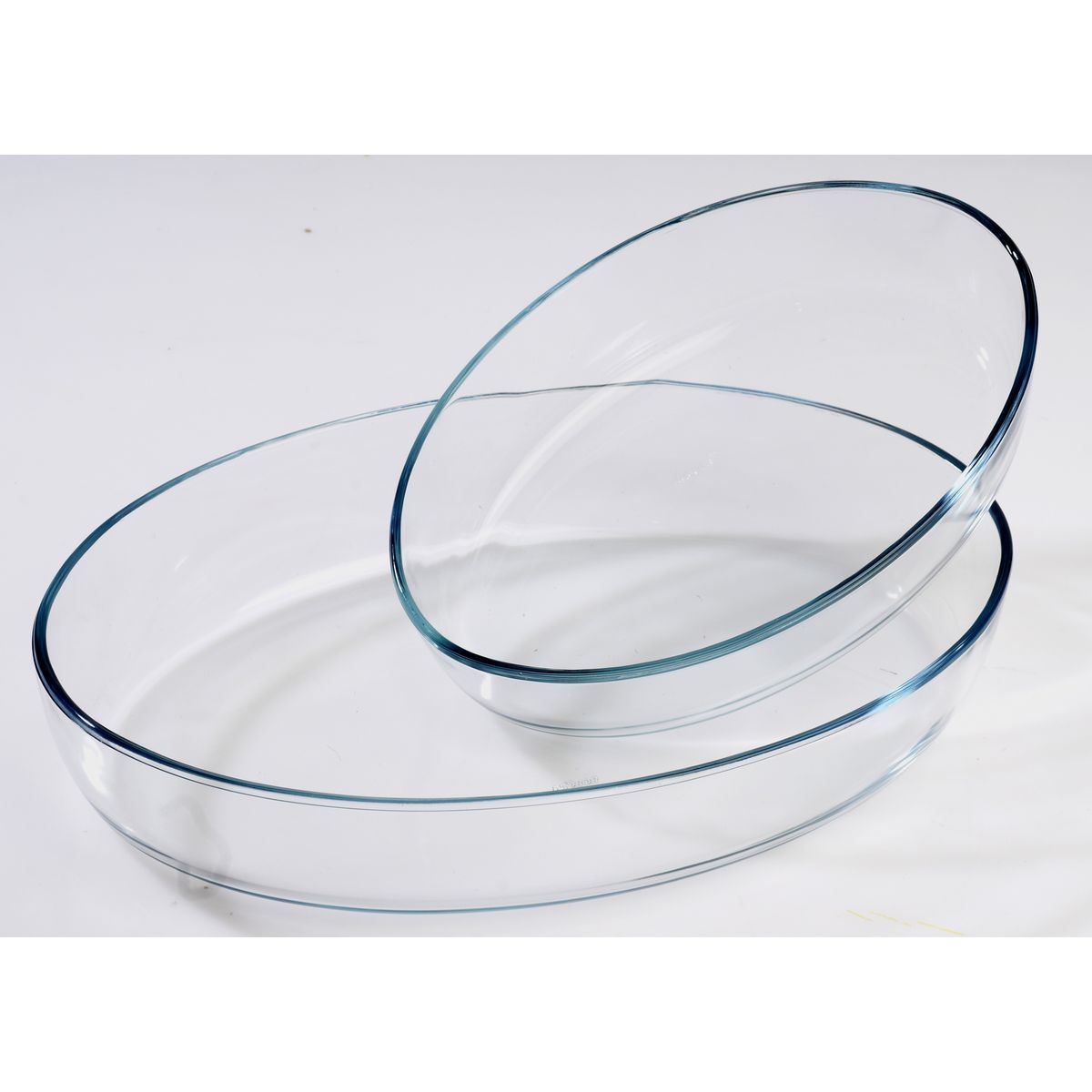 Lot de 2 Plats à four ovales en verre borosilicate