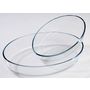 Voir la diapositive 2 : Lot de 2 Plats à four ovales en verre borosilicate