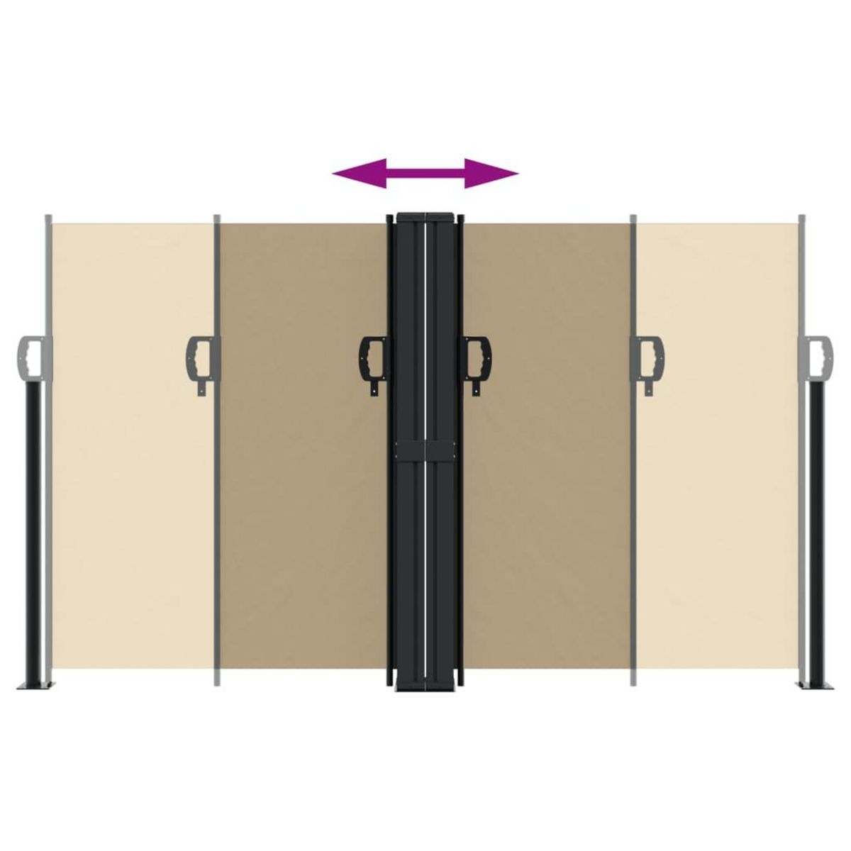 VIDAXL Auvent lateral retractable beige 140x1200 cm