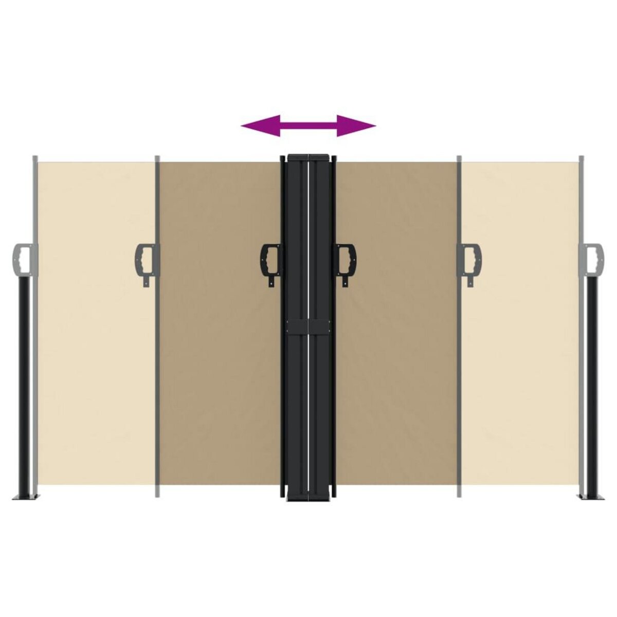 VIDAXL Auvent lateral retractable beige 140x1200 cm