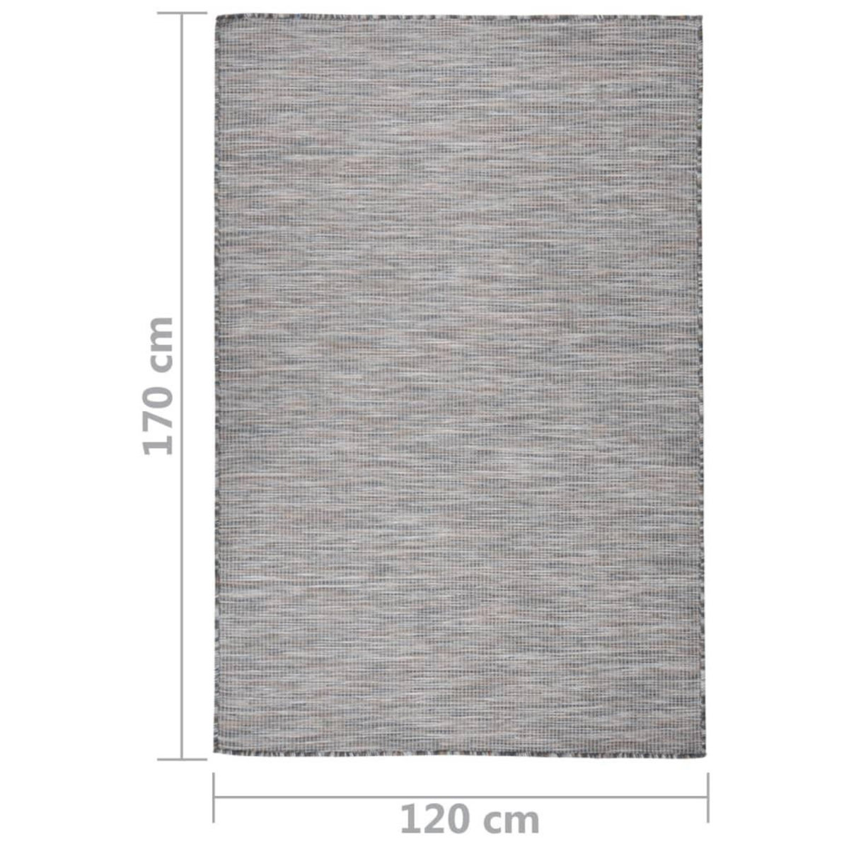 VIDAXL Tapis a tissage plat d'exterieur 120x170 cm Marron et bleu