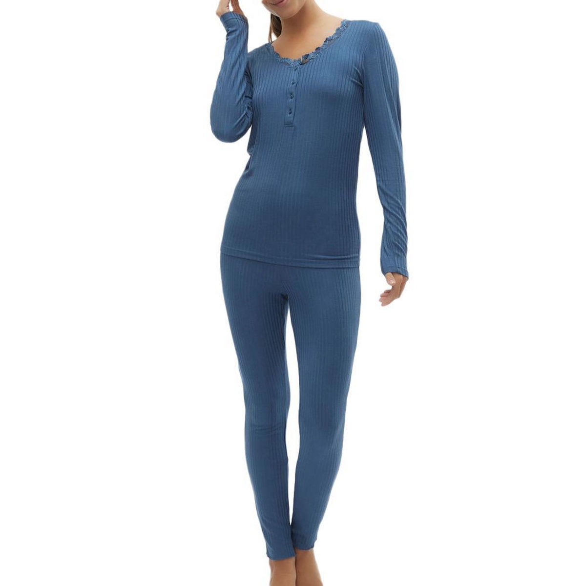 MAMALICIOUS Pyjama Bleu Femme Mamalicious Lotus